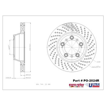 2012 Porsche 911 Disc Brake Rotor Rear Right Eurorotor PO2024R image 1 of 1