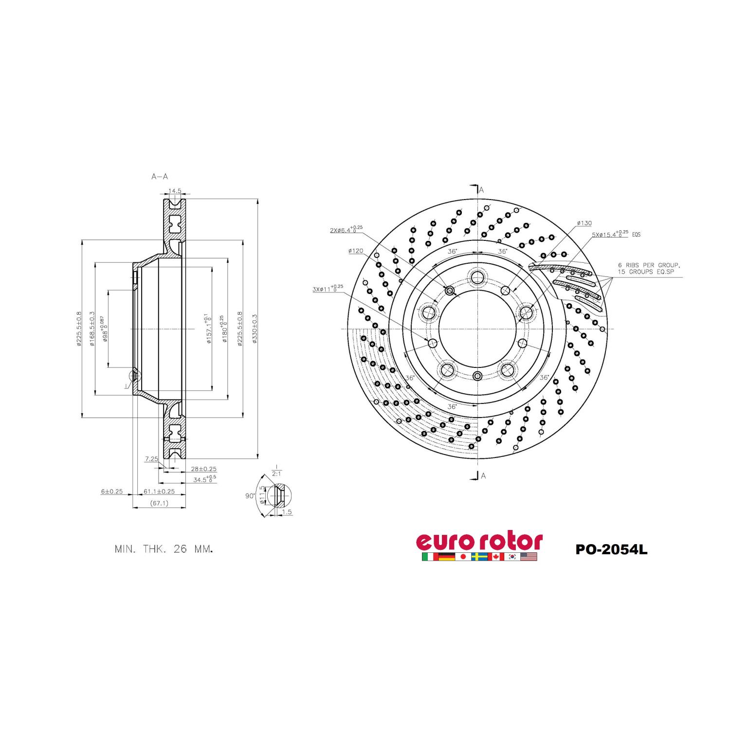 Eurorotor PO2054L - Disc Brake Rotor Eurorotor PO2054L Disc Brake Rotor product image 1 of 1