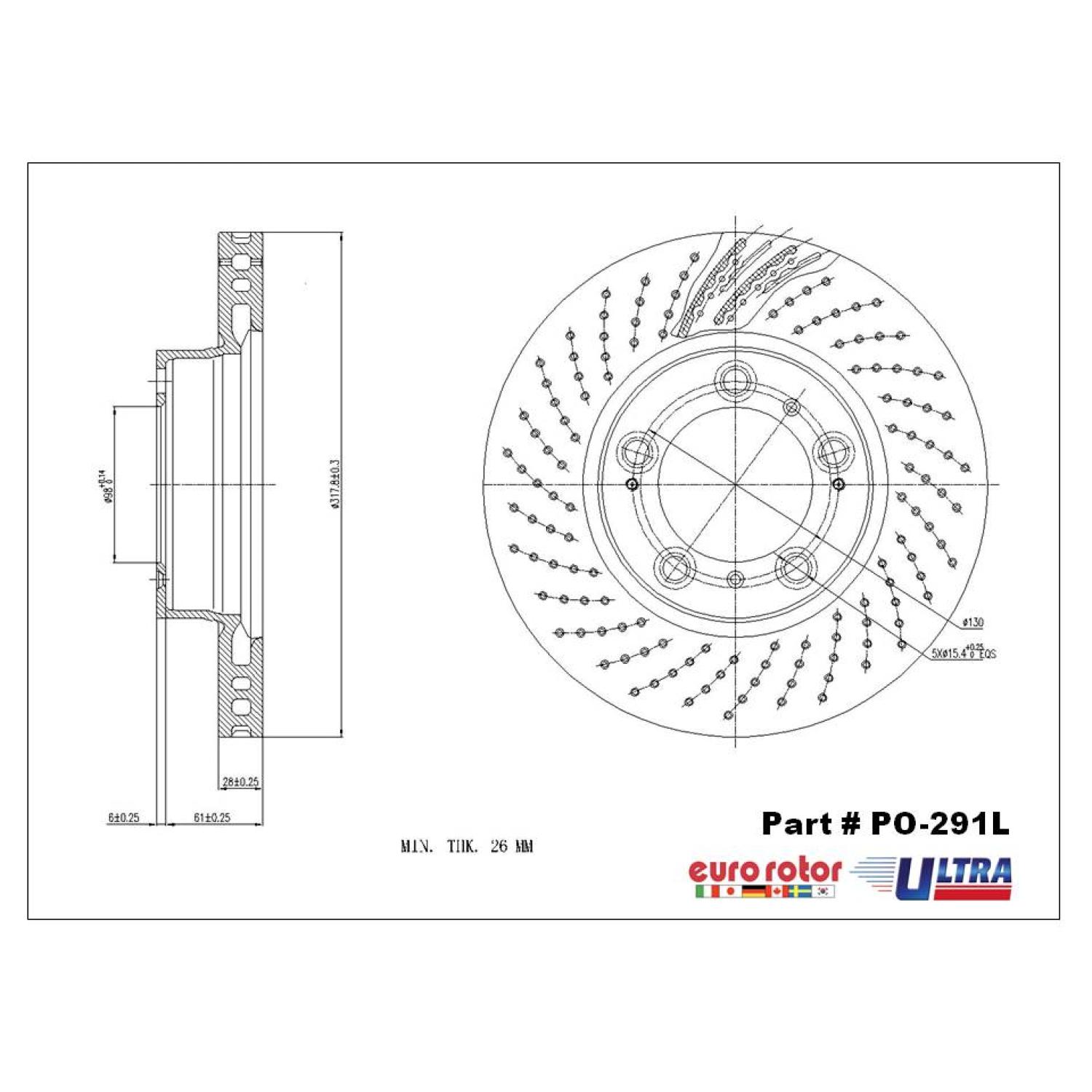 Eurorotor PO291L - Disc Brake Rotor Eurorotor PO291L Disc Brake Rotor product image 1 of 1