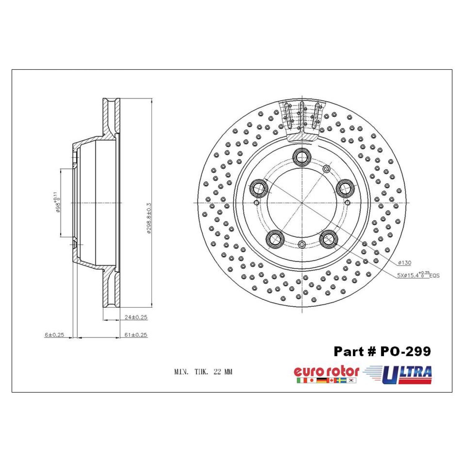 Eurorotor PO299 - Disc Brake Rotor Eurorotor PO299 Disc Brake Rotor product image 1 of 1