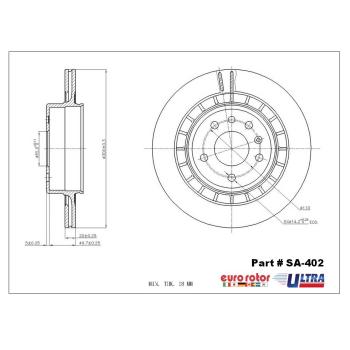 2009 Saab 9-5 Disc Brake Rotor Rear Eurorotor SA402 image 1 of 1