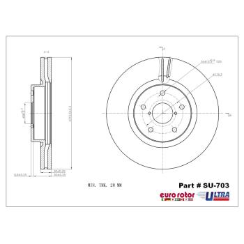 2018 Subaru Legacy Disc Brake Rotor Front Eurorotor SU703 image 1 of 1