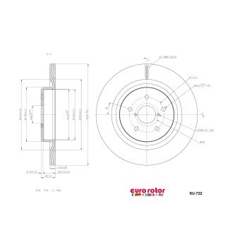 2019 Subaru Ascent Disc Brake Rotor Rear Eurorotor SU722 image 1 of 1