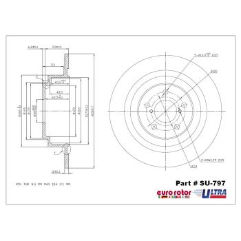 2000 Subaru Legacy Disc Brake Rotor Rear Eurorotor SU797 image 1 of 1