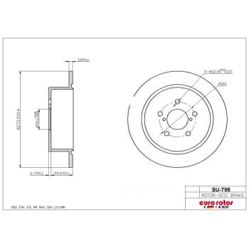 2007 Subaru Legacy Disc Brake Rotor Rear Eurorotor SU798 image 1 of 1
