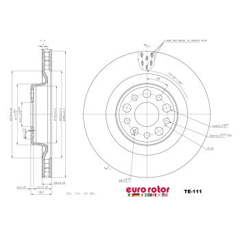 2023 Tesla X Disc Brake Rotor Rear Eurorotor TE111 image 1 of 1