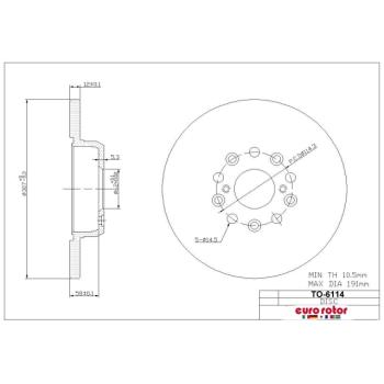 2010 Lexus SC430 Disc Brake Rotor Rear Eurorotor TO6114 image 1 of 1