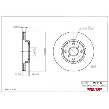 2005 Toyota Echo Disc Brake Rotor Front Eurorotor TO6120 image 1 of 1