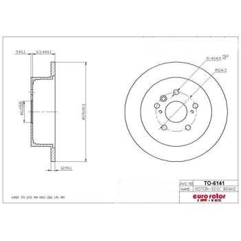 2009 Toyota Sienna Disc Brake Rotor Rear Eurorotor TO6141 image 1 of 1