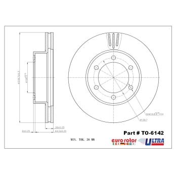 2007 Toyota Sequoia Disc Brake Rotor Front Eurorotor TO6142 image 1 of 1