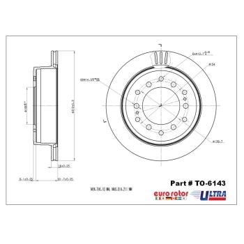 2009 Lexus GX470 Disc Brake Rotor Rear Eurorotor TO6143 image 1 of 1