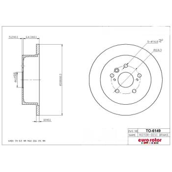 2006 Lexus RX330 Disc Brake Rotor Rear Eurorotor TO6149 image 1 of 1