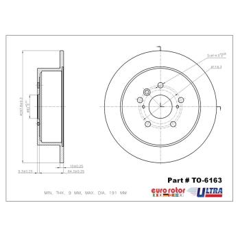 2014 Toyota Venza Disc Brake Rotor Rear Eurorotor TO6163 image 1 of 1