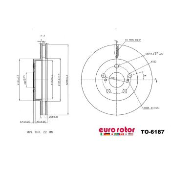 2017 Toyota Prius Disc Brake Rotor Front Eurorotor TO6187 image 1 of 1