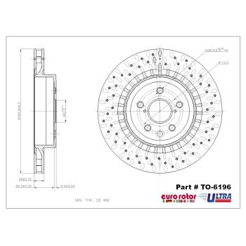 2014 Lexus IS F Disc Brake Rotor Rear Eurorotor TO6196 image 1 of 1