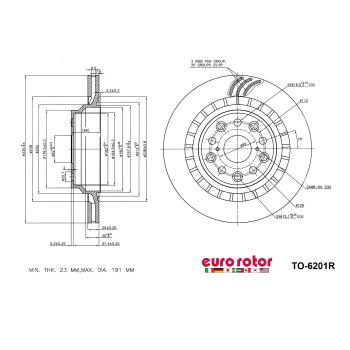 2021 Lexus LS500 Disc Brake Rotor Rear Right Eurorotor TO6201R image 1 of 1