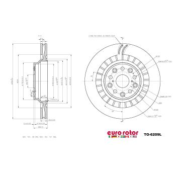 2021 Lexus LC500h Disc Brake Rotor Rear Left Eurorotor TO6209L image 1 of 1