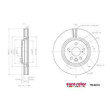 2023 Subaru Solterra Disc Brake Rotor Front Eurorotor TO6214 image 1 of 1