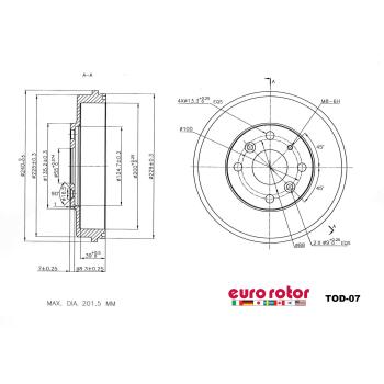 2016 Scion iA Brake Drum Rear Eurorotor TOD07 image 1 of 1