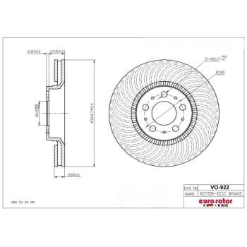 2007 Volvo S60 Disc Brake Rotor Front Eurorotor VO922 image 1 of 1