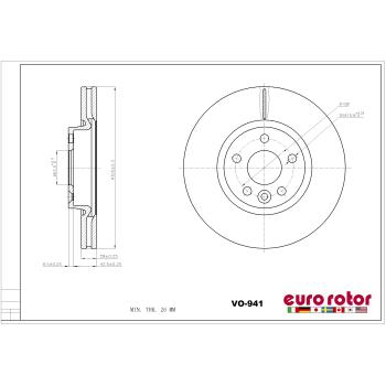 2018 Volvo S60 Disc Brake Rotor Front Eurorotor VO941 image 1 of 1