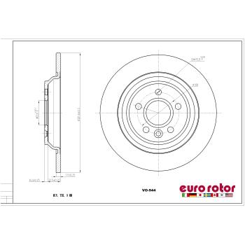 2018 Volvo S60 Disc Brake Rotor Rear Eurorotor VO944 image 1 of 1