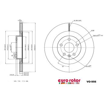 2021 Volvo S60 Disc Brake Rotor Rear Eurorotor VO956 image 1 of 1