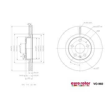 2019 Volvo XC40 Disc Brake Rotor Front Eurorotor VO960 image 1 of 1