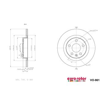 2019 Volvo XC40 Disc Brake Rotor Rear Eurorotor VO961 image 1 of 1