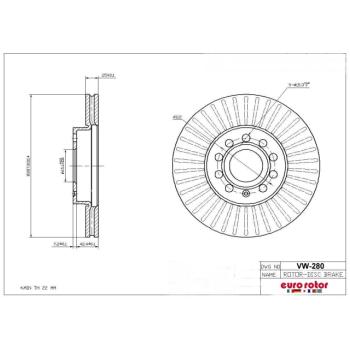 2013 Audi A3 Disc Brake Rotor Front Eurorotor VW280 image 1 of 1