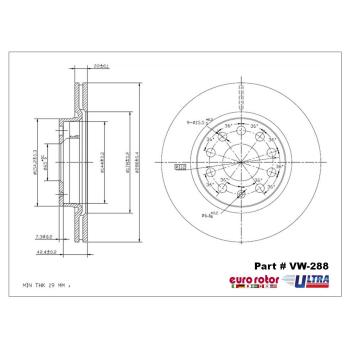 2014 Volkswagen Jetta Disc Brake Rotor Front Eurorotor VW288 image 1 of 1