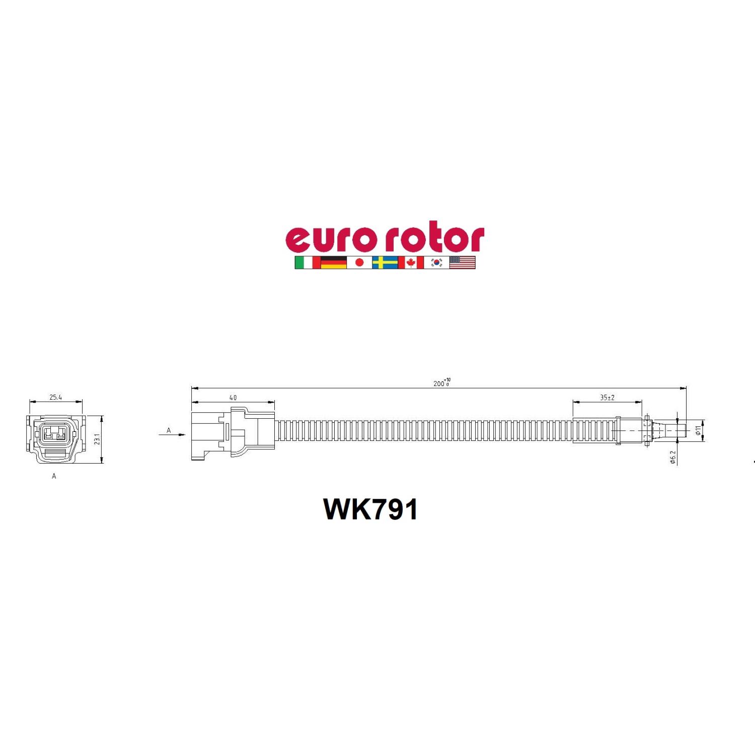 Eurorotor WK791 Disc Brake Pad Wear Sensor product image 1 of 1