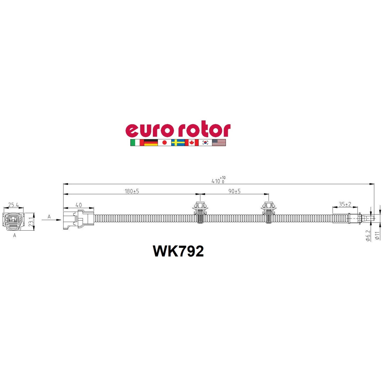 Eurorotor WK792 - Disc Brake Pad Wear Sensor Eurorotor WK792 Disc Brake Pad Wear Sensor product image 1 of 1