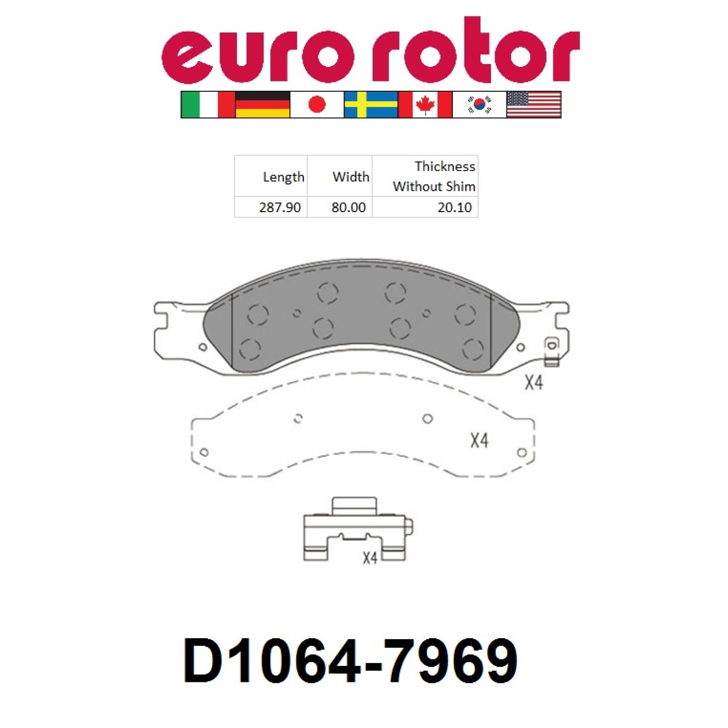 Eurorotor XD1064H Disc Brake Pad product image 1 of 1