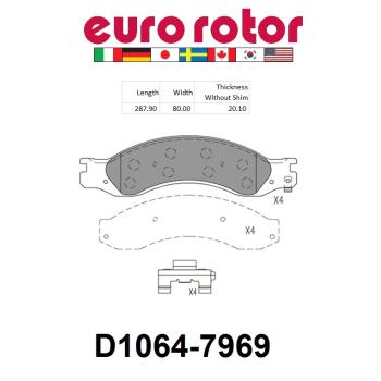 2007 GMC C4500 Topkick Disc Brake Pad Rear Eurorotor XD1064H image 1 of 1