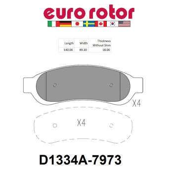 2011 Ford F-250 Super Duty Disc Brake Pad Rear Eurorotor XD1334AH image 1 of 1