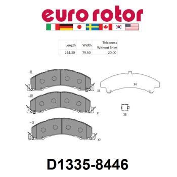 2008 Dodge Ram 5500 Disc Brake Pad Front Eurorotor XD1335H image 1 of 1