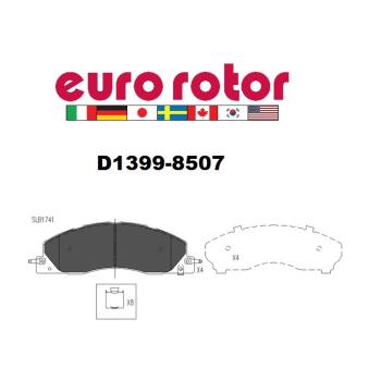 2012 Ram 2500 Disc Brake Pad Front Eurorotor XD1399H image 1 of 1