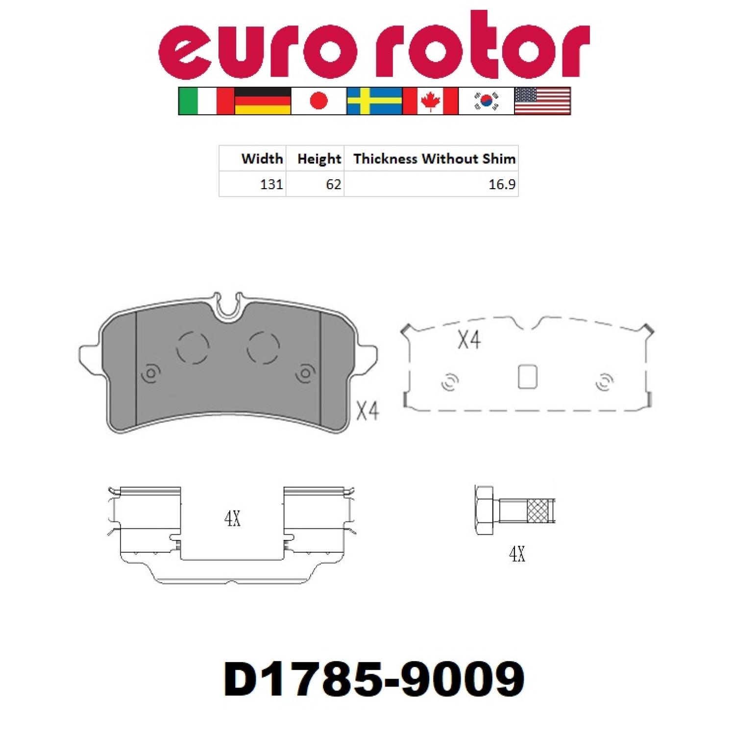 Eurorotor XD1785H - Disc Brake Pad Eurorotor XD1785H Disc Brake Pad product image 1 of 1