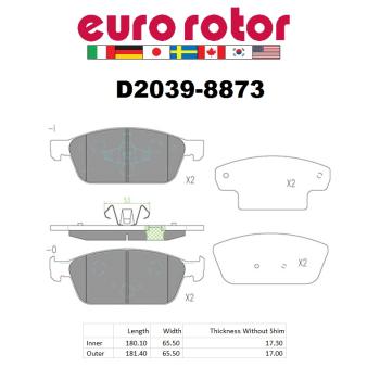 2017 Ford Transit Connect Disc Brake Pad Front Eurorotor XD2039 image 1 of 1