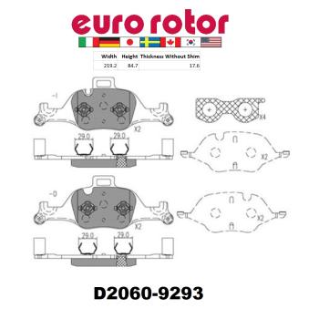 2023 BMW X6 Disc Brake Pad Front Eurorotor XD2060 image 1 of 1