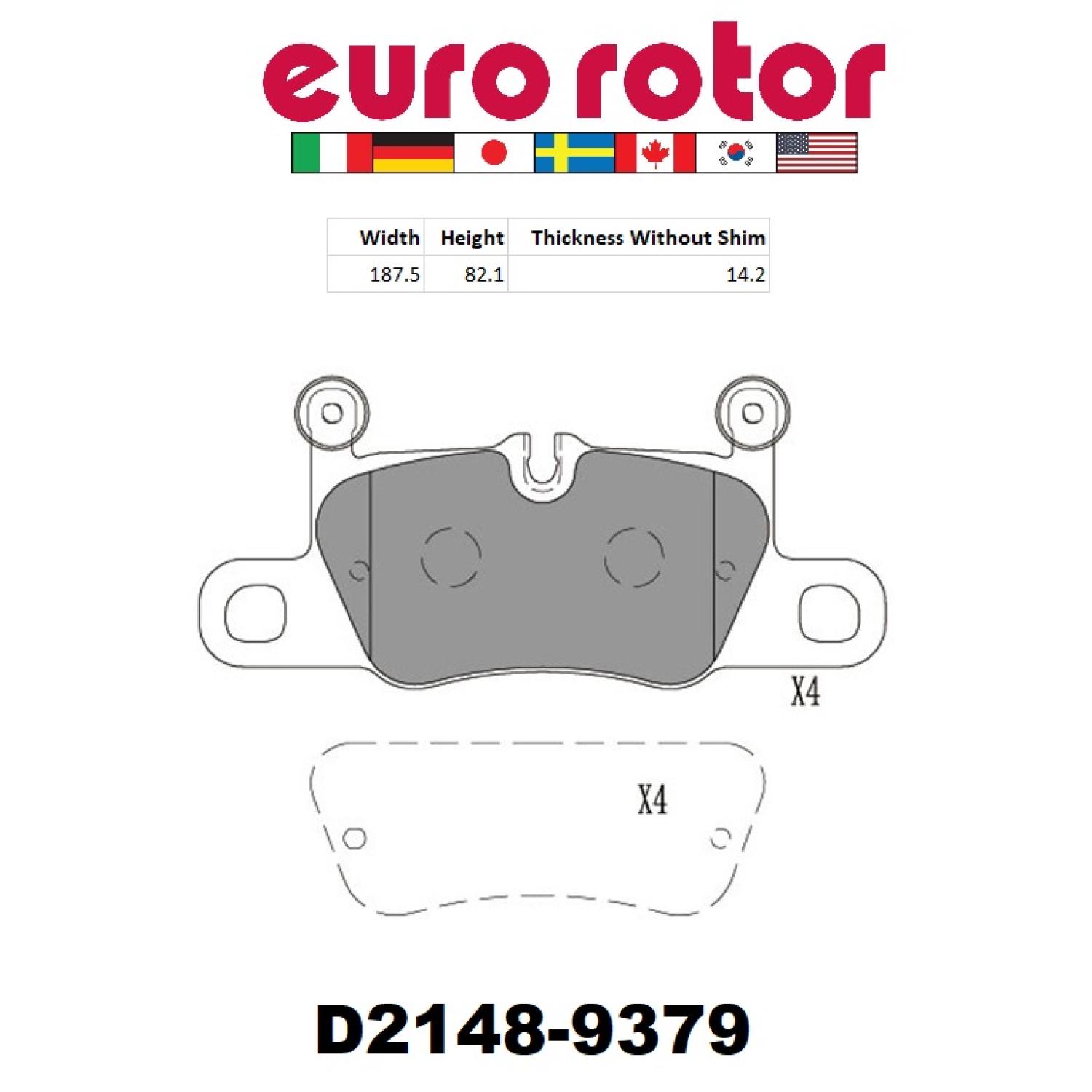 Eurorotor XD2148 - Disc Brake Pad Eurorotor XD2148 Disc Brake Pad product image 1 of 1