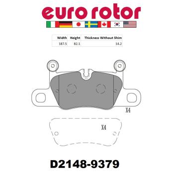 2022 Porsche Cayenne Disc Brake Pad Rear Eurorotor XD2148 image 1 of 1