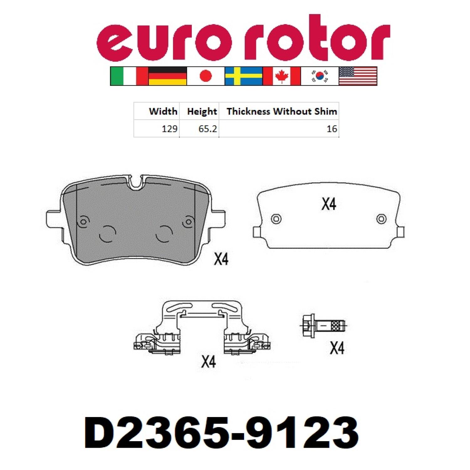 Eurorotor XD2365H - Disc Brake Pad Eurorotor XD2365H Disc Brake Pad product image 1 of 1