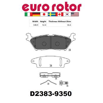 2022 Lincoln Navigator Disc Brake Pad Rear Eurorotor XD2383H image 1 of 1