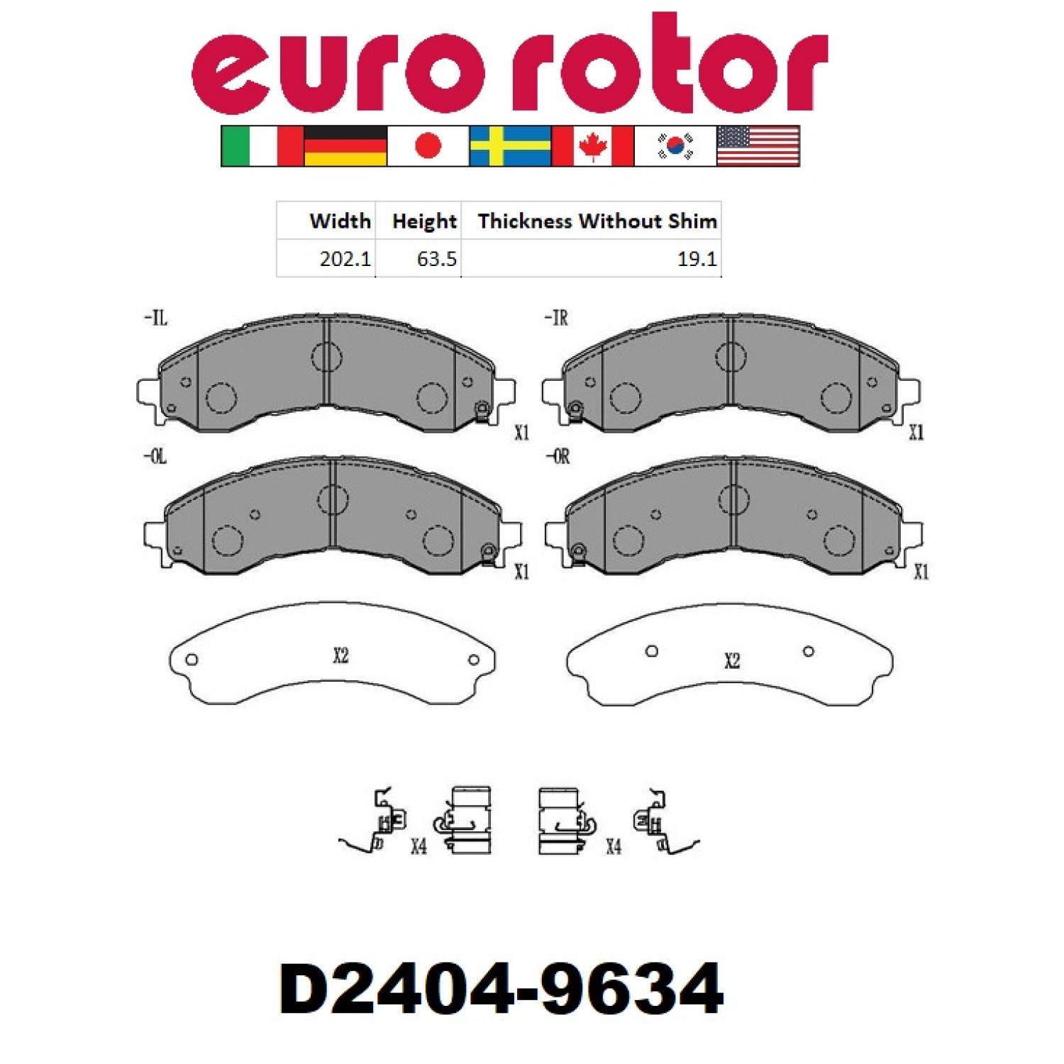 Eurorotor XD2404H Disc Brake Pad product image 1 of 1