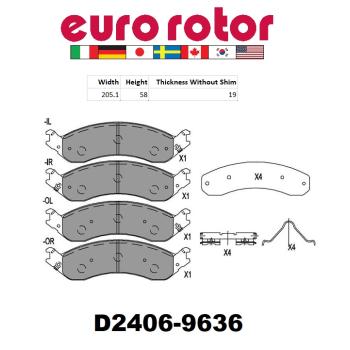 2023 GMC Savana 2500 Disc Brake Pad Rear Eurorotor XD2406H image 1 of 1