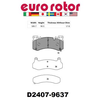 2021 GMC Yukon Disc Brake Pad Front Eurorotor XD2407 image 1 of 1