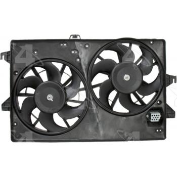 1999 Ford Contour Dual Radiator and Condenser Fan Assembly Four Seasons 75282 image 2 of 3