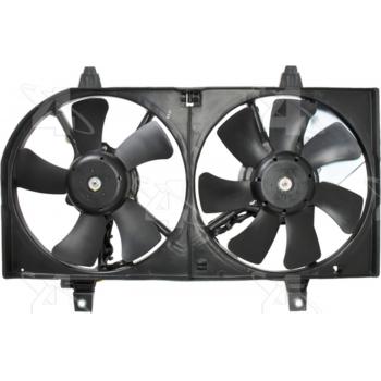 2000 Nissan Tsuru Dual Radiator and Condenser Fan Assembly Four Seasons 75299 image 1 of 3
